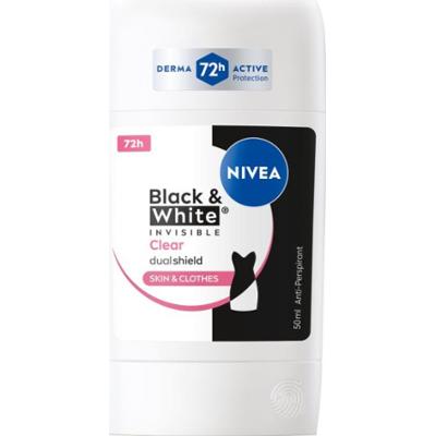 NIVEA Black & White Invisible Clear antyperspirant w sztyfcie 50 ml