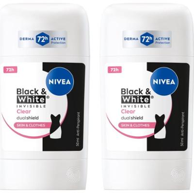 NIVEA Black & White Invisible Clear antyperspirant w sztyfcie wygodne opakowanie