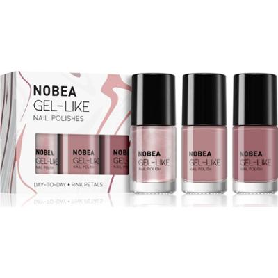 NOBEA Day-to-Day 3-Piece Gel-like Nail Polish set zestaw lakierów do paznokci Pink Petals