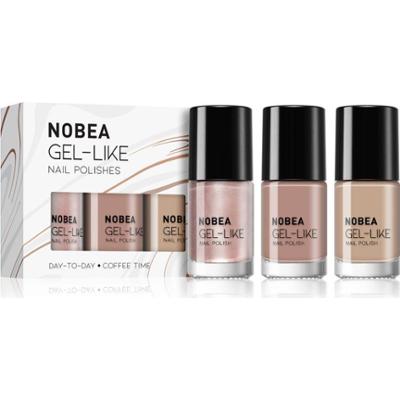 NOBEA Day-to-Day 3-Piece Gel-like Nail Polish set zestaw lakierów do paznokci Coffee Time