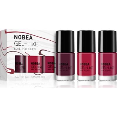 NOBEA Day-to-Day 3-Piece Gel-like Nail Polish set zestaw lakierów do paznokci Sangria red