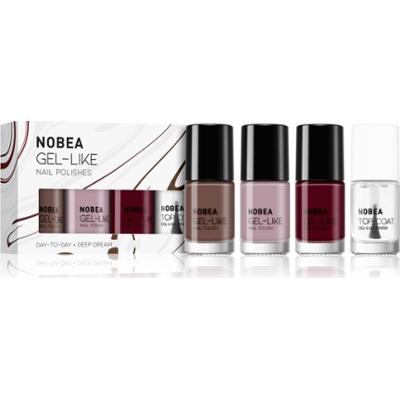 NOBEA Day-to-Day 4-Piece Gel-like Nail Polish set zestaw lakierów do paznokci Deliciously deep dream