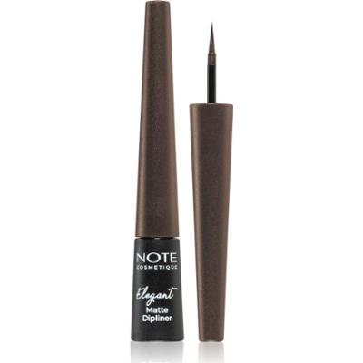 Note Cosmetique Elegant Matte Dipliner eyelinery w płynie o matowym wykończeniu odcień 02 Coffee Brown 2,5 ml
