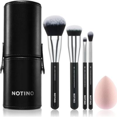 Notino Makeup Brushes Essential Professional Make-Up Brushes & Sponge Set zestaw pędzli z etui 5 szt.