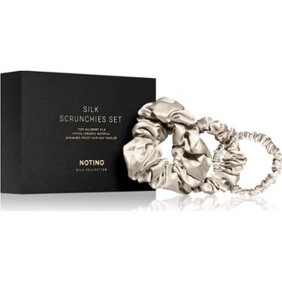Notino Silk Collection Scrunchie Set zestaw jedwabnych gumek do włosów odcień Cream