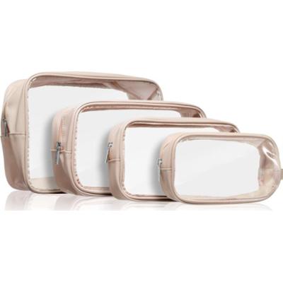 Notino Travel Collection Clear Organizer Set zestaw podróżny Beige 4 szt.