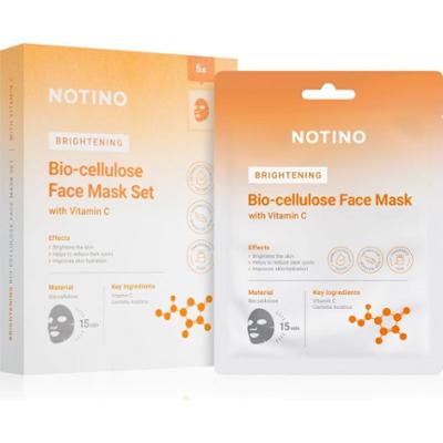Notino Brightening Bio-Cellulose Face Mask with Vitamin C zestaw maseczek płóciennych z efektem rozświetlającym