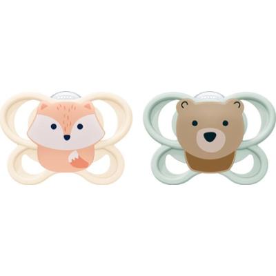 NUK Perfect Match Air 0-2 m smoczek Fox/Bear 2 szt.