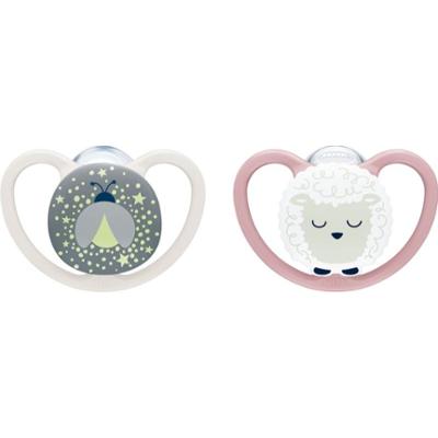 NUK Perfect Match Air Night 6-18 m smoczek Firefly/Sheep 2 szt.