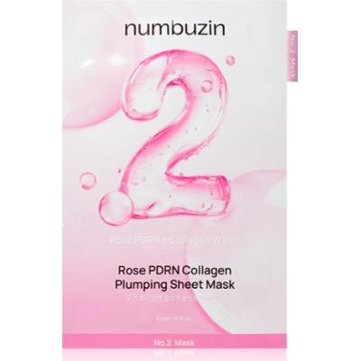 Numbuzin No. 2 Rose PDRN Collagen Plumping Sheet Mask maska nawilżająca w płacie z efektem rozświetlającym 5 szt.