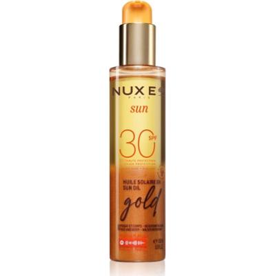 Nuxe Sun Sun Oil Gold SPF 30 olejek do opalania twarzy i ciała z efektem rozświetlającym SPF 30 150 ml