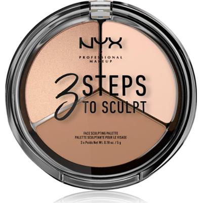 NYX Professional Makeup 3 Steps To Sculpt paletka do konturowania twarzy odcień 01 Fair 15 g