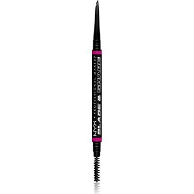 NYX Professional Makeup Blade & Shade kredka do brwi ze szczotką odcień Black 0.06 g
