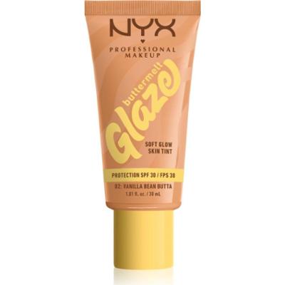 NYX Professional Makeup Buttermelt Glaze fluid rozświetlająco-tonujący SPF 30 odcień 02 Vanilla Bean Butta 30 ml