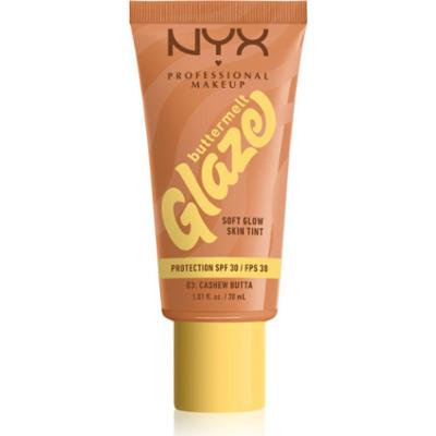 NYX Professional Makeup Buttermelt Glaze fluid rozświetlająco-tonujący SPF 30 odcień 03 Cashew Butta 30 ml