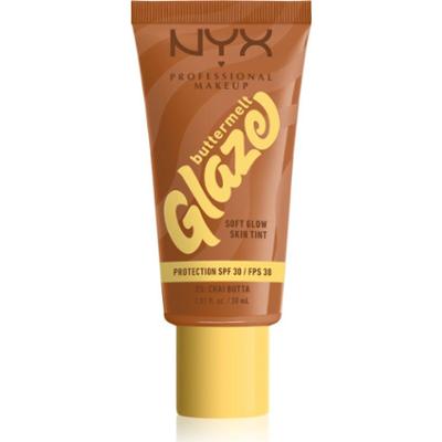 NYX Professional Makeup Buttermelt Glaze fluid rozświetlająco-tonujący SPF 30 odcień Chai Butta 30 ml