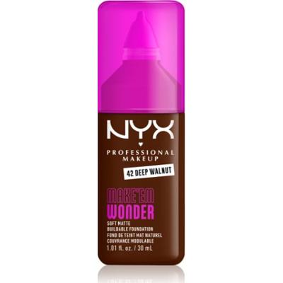 NYX Professional Makeup Make ‘Em Wonder lekki podkład matujący odcień 42 Deep Walnut 30 ml