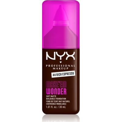NYX Professional Makeup Make ‘Em Wonder lekki podkład matujący odcień 44 Rich Espresso 30 ml