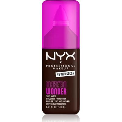 NYX Professional Makeup Make ‘Em Wonder lekki podkład matujący odcień 45 Rich Cocoa 30 ml