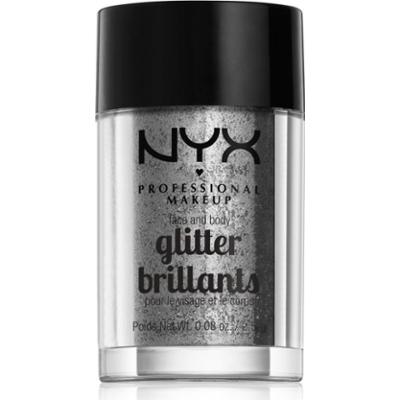 NYX Professional Makeup Face & Body Glitter Brillants brokat do twarzy i ciała odcień 10 Silver 2.5 g