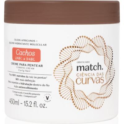 oBoticário Match. Science of Curves pielęgnacja bez spłukiwania dla łatwego rozczesywania włosów 450 ml