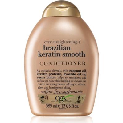 OGX Brazilian Keratin Smooth odżywka wygładzająca włosy do nabłyszczania i zmiękczania włosów 385 ml