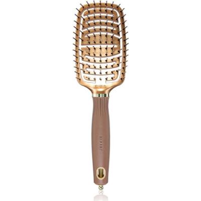 Olivia Garden Expert Flex płaska szczotka z włosiem nylonowym Gold&Brown 1 szt.