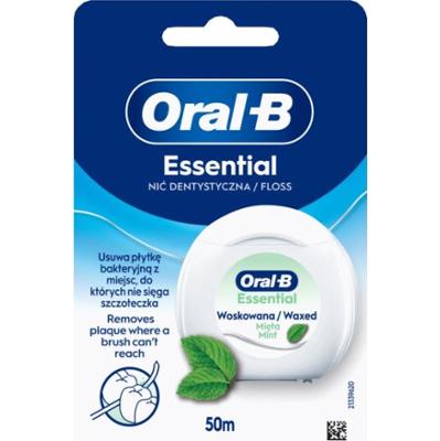 Oral-B Essential Floss Mint nić dentystyczna woskowana o smaku miętowym 50 m