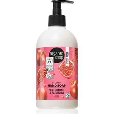 Organic Shop Pomegranate & Patchouli pielęgnujące mydło w płynie do rąk  z dozownikiem 500 ml