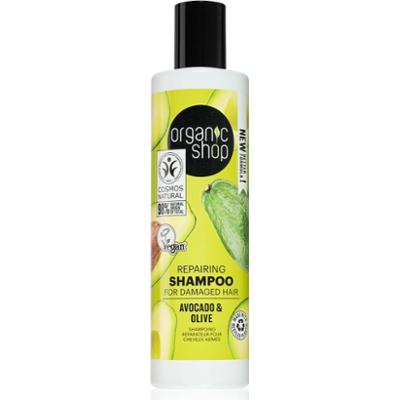 Organic Shop Avocado & Olive szampon odbudowujący włosy do włosów zniszczonych 280 ml