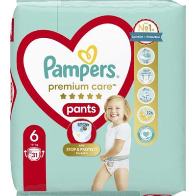 Pampers Premium Care Pants Size 6 jednorazowe pieluchomajtki 13 - 19 kg 31 szt.