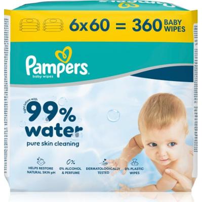 Pampers 99% Water Baby Wipes nawilżane chusteczki oczyszczające dla dzieci 6x60 szt.