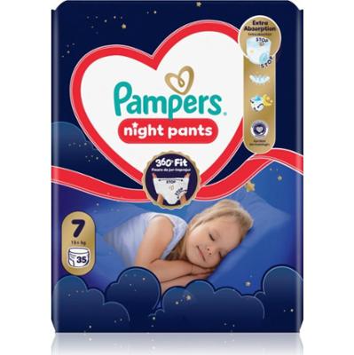 Pampers Night Pants Size 7 jednorazowe pieluchomajtki na noc 15+ kg 35 szt.