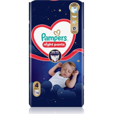 Pampers Night Pants Size 4 jednorazowe pieluchomajtki na noc 9-15 kg 52 szt.