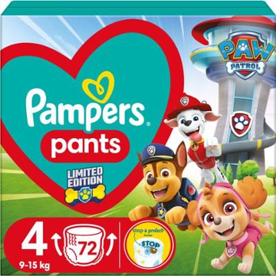 Pampers Pants Paw Patrol Size 4 jednorazowe pieluchomajtki 9-15 kg 72 szt.