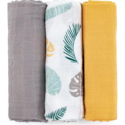 Petite&Mars Moussy pieluchy wielorazowe Ochre Leaves 68 x 68 cm 3 szt.