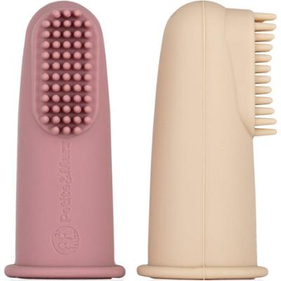 Petite&Mars Take&Match 0m+ szczoteczka do zębów na palec z futerałem Rose&Sand 2 szt.