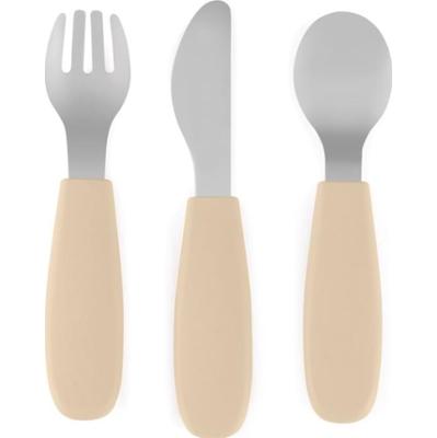 Petite&Mars Take&Match Stainless Steel Cutlery Set sztućce dla dzieci Desert Sand 12m+ 3 szt.