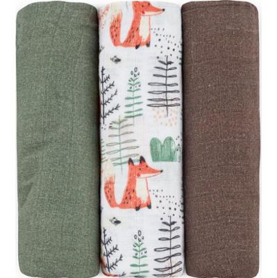 Petite&Mars Moussy pieluchy wielorazowe Forest Fox 68 x 68 cm 3 szt.