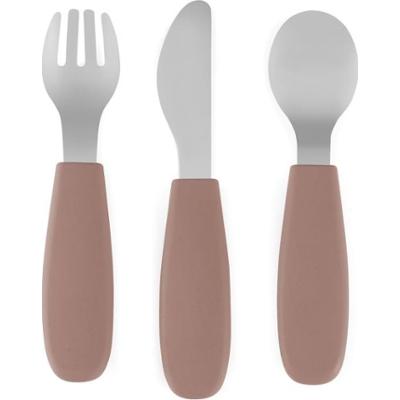 Petite&Mars Take&Match Stainless Steel Cutlery Set sztućce dla dzieci Velvet Latte 12m+ 3 szt.