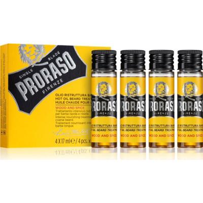 Proraso Wood and Spice Hot Set intensywna kuracja olejowa na twardy zarost 4 x 17 ml
