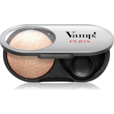 PUPA Milano Vamp! Radiant Baked Eyeshadow długotrwałe, błyszczące cienie do powiek odcień 202 Precious Gold - WET & DRY 1 g