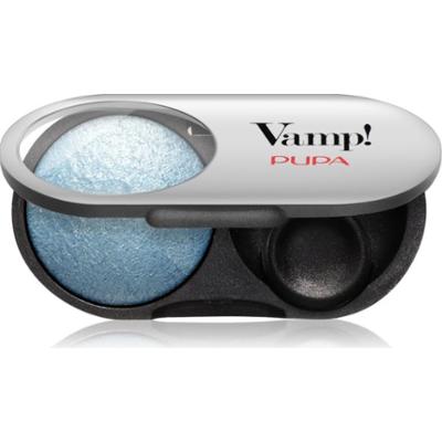 PUPA Milano Vamp! Radiant Baked Eyeshadow długotrwałe, błyszczące cienie do powiek odcień 306 Bon-Ton Blue - WET & DRY 1 g