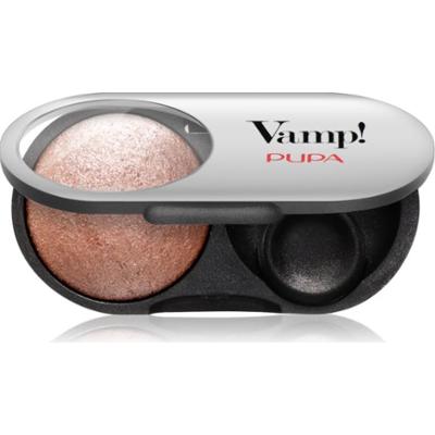 PUPA Milano Vamp! Radiant Baked Eyeshadow długotrwałe, błyszczące cienie do powiek odcień 402 Rose Gold - WET & DRY 1 g