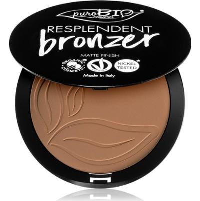 puroBIO Cosmetics Resplendent pudrowy bronzer z matowym wykończeniem odcień 01 Pale Brown 9 g