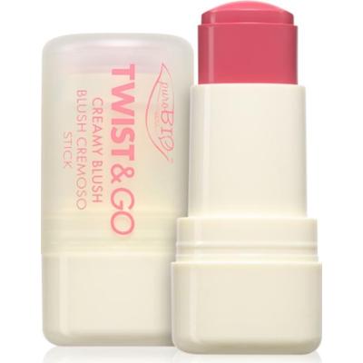 puroBIO Cosmetics Twist&Go róż do policzków w kremie w sztyfcie odcień 04 Strawberry 5 g