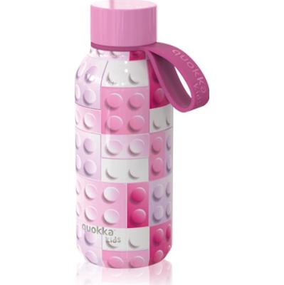 Quokka Solid Kids butelka termiczna ze szlufką Pink Bricks 330 ml