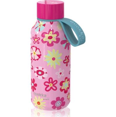 Quokka Solid Kids butelka termiczna ze szlufką Flowers 330 ml