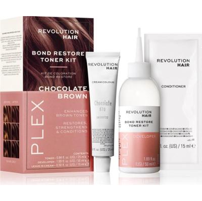 Revolution Haircare Plex Bond Restore Kit zestaw dla podkreślenia koloru włosów odcień Chocolate Brown 1 szt.