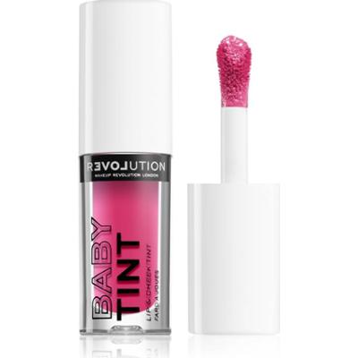 Revolution Relove Baby Tint róż w płynie i błyszczyk do ust odcień Fuchsia 1.4 ml